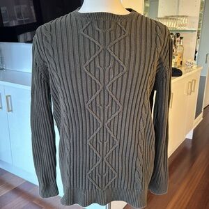 Olive Green Banana Republic Cable Knit Sweater